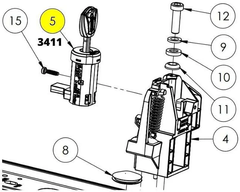 Cube Mount Battery Cylinder Lock BES3 20-06011 - 3411
